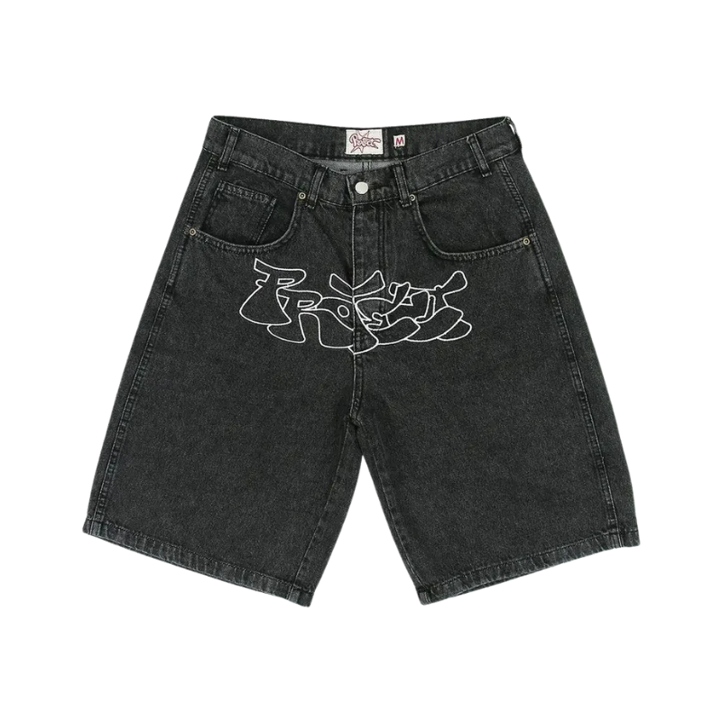 Ripple Letter Shorts Jeans