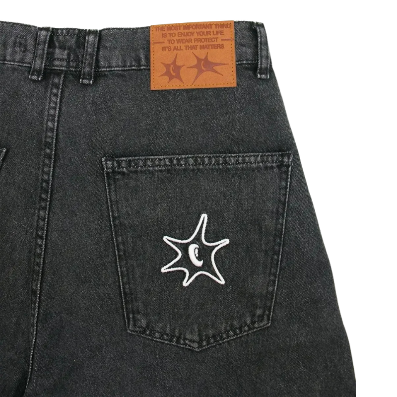 Ripple Letter Shorts Jeans