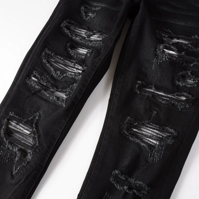 Grey Patch Jeans