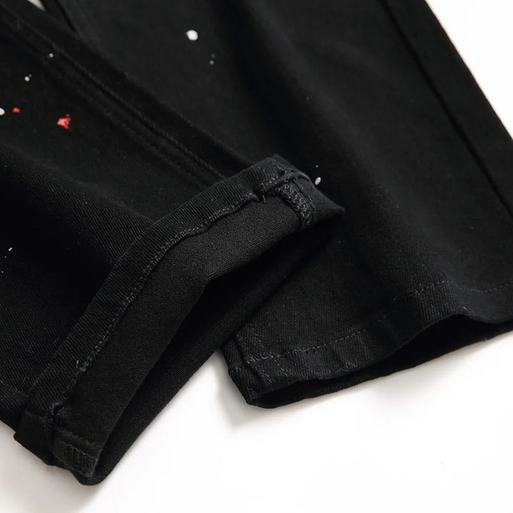 Black Painted Jeans
