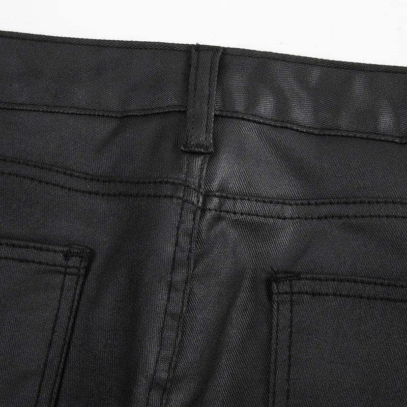 Waxed Black Jeans
