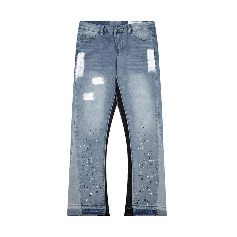 Stain Paint Flare Jeans