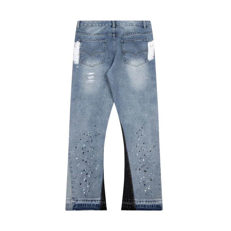 Stain Paint Flare Jeans