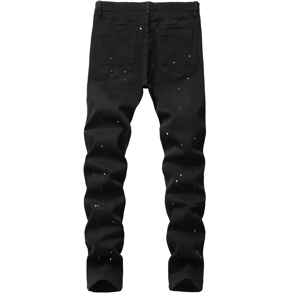 Black Painted Jeans