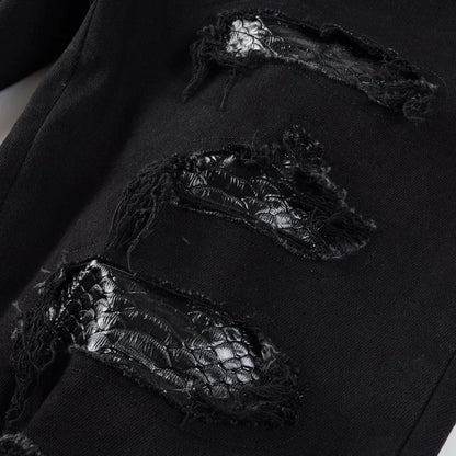 Black Snake Skin Jeans