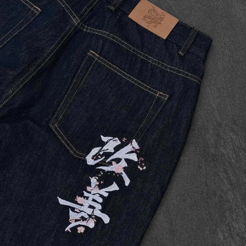 Japanese Flower Baggy Jeans