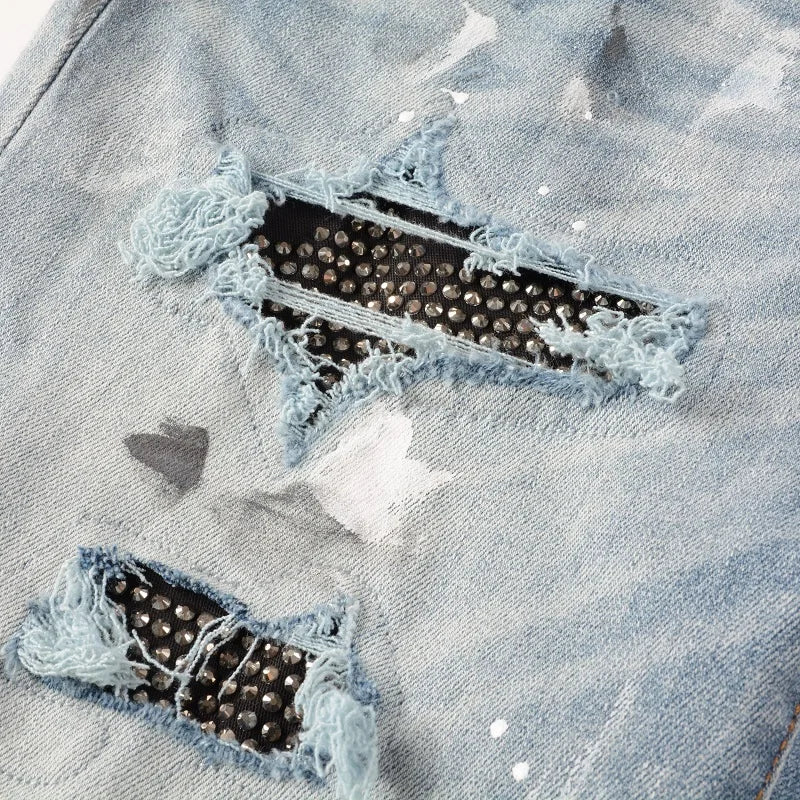 Stained Light Jeans