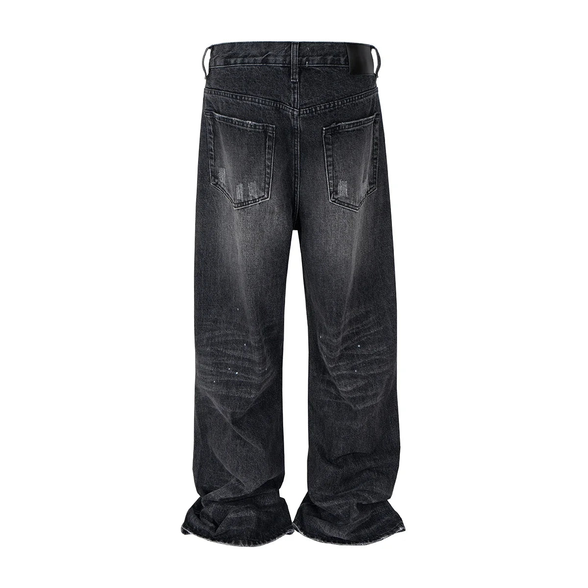 Black Ripped Flare Jeans New