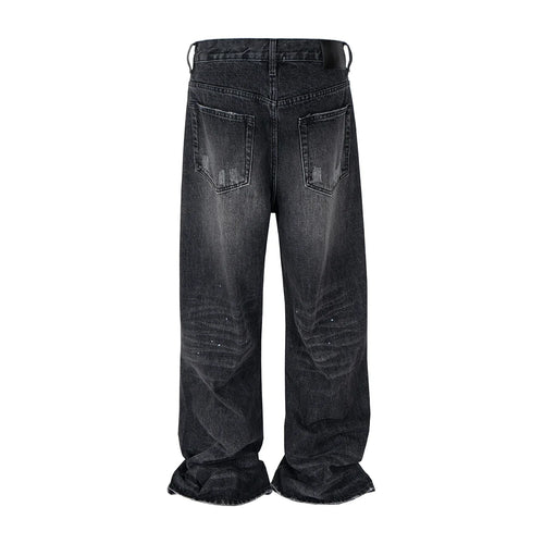 Black Trio Ripped Flare Jeans