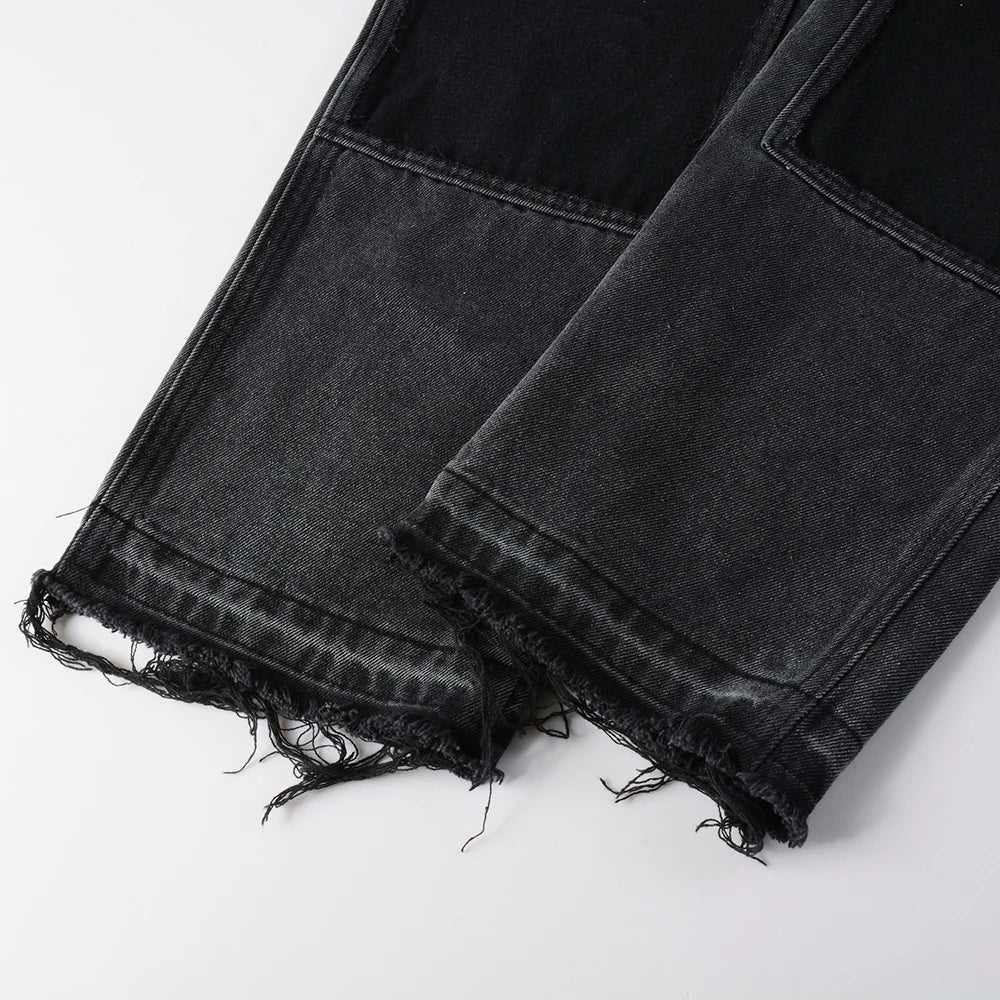 Dark Patched Jeans