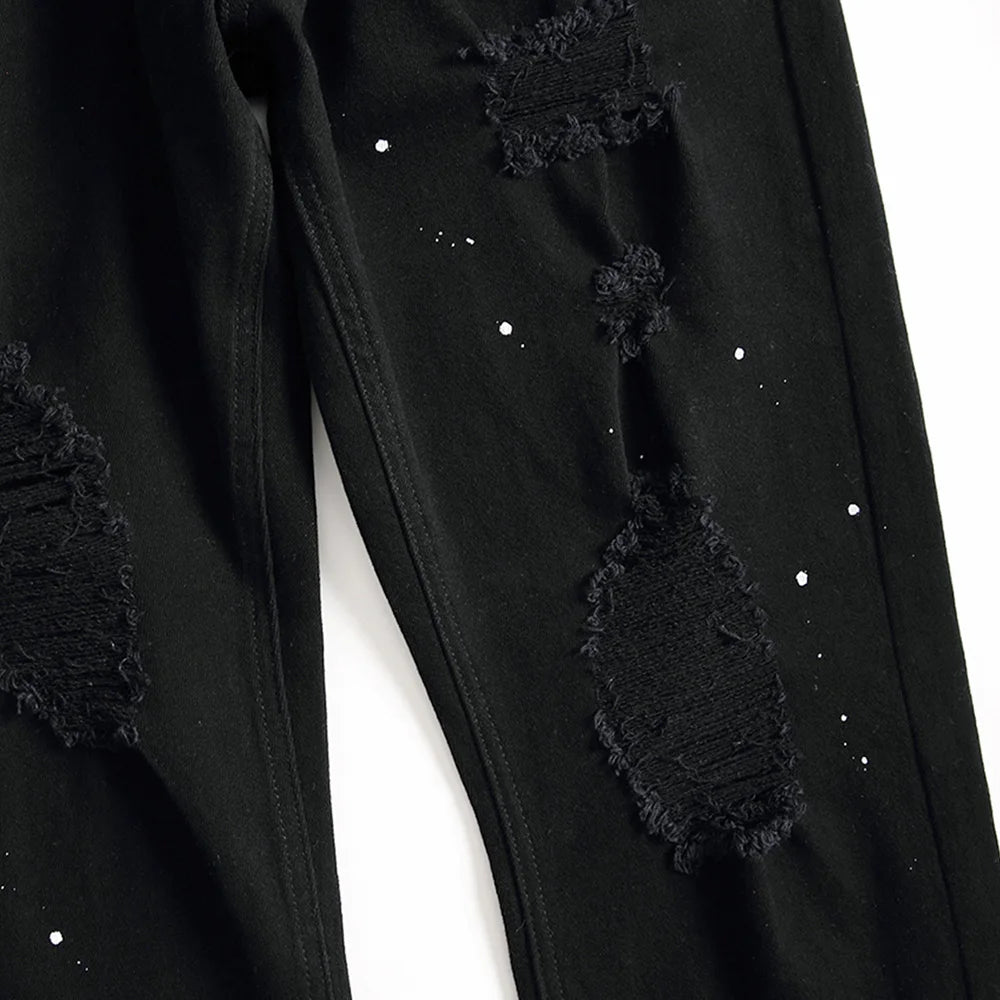 Black Painted Jeans