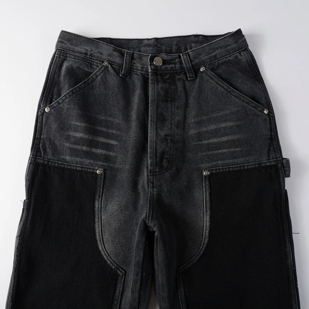 Dark Patched Jeans