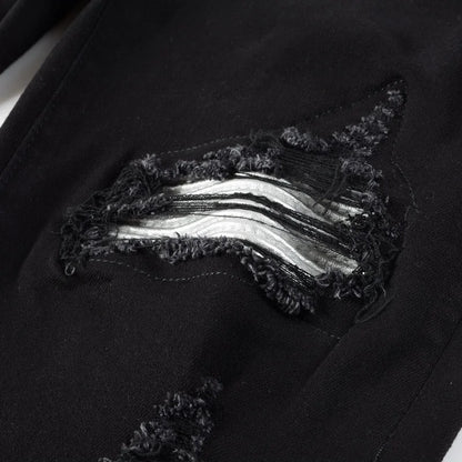 Black Quartz Leather Jeans