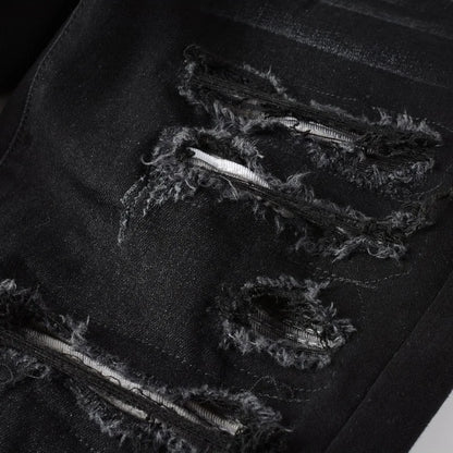 Grey Patch Jeans