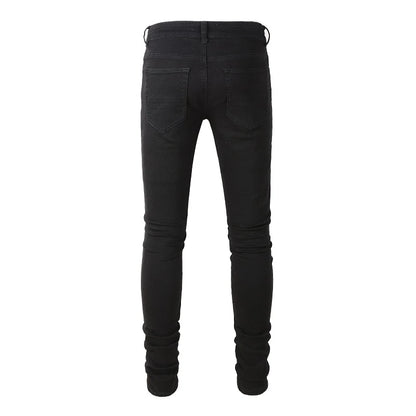 Black Quartz Leather Jeans