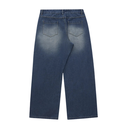 SHAPE BLUE BAGGY JEANS