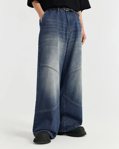 SHAPE BLUE BAGGY JEANS