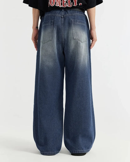 SHAPE BLUE BAGGY JEANS
