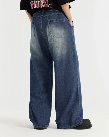 SHAPE BLUE BAGGY JEANS
