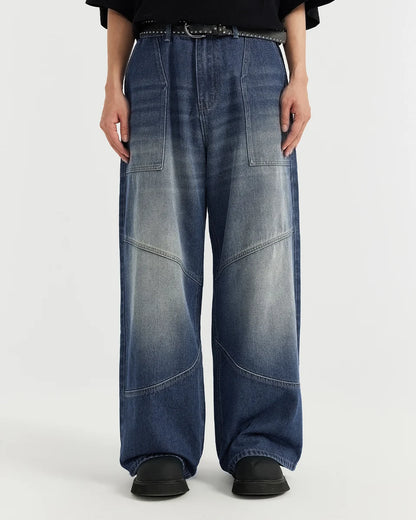 SHAPE BLUE BAGGY JEANS