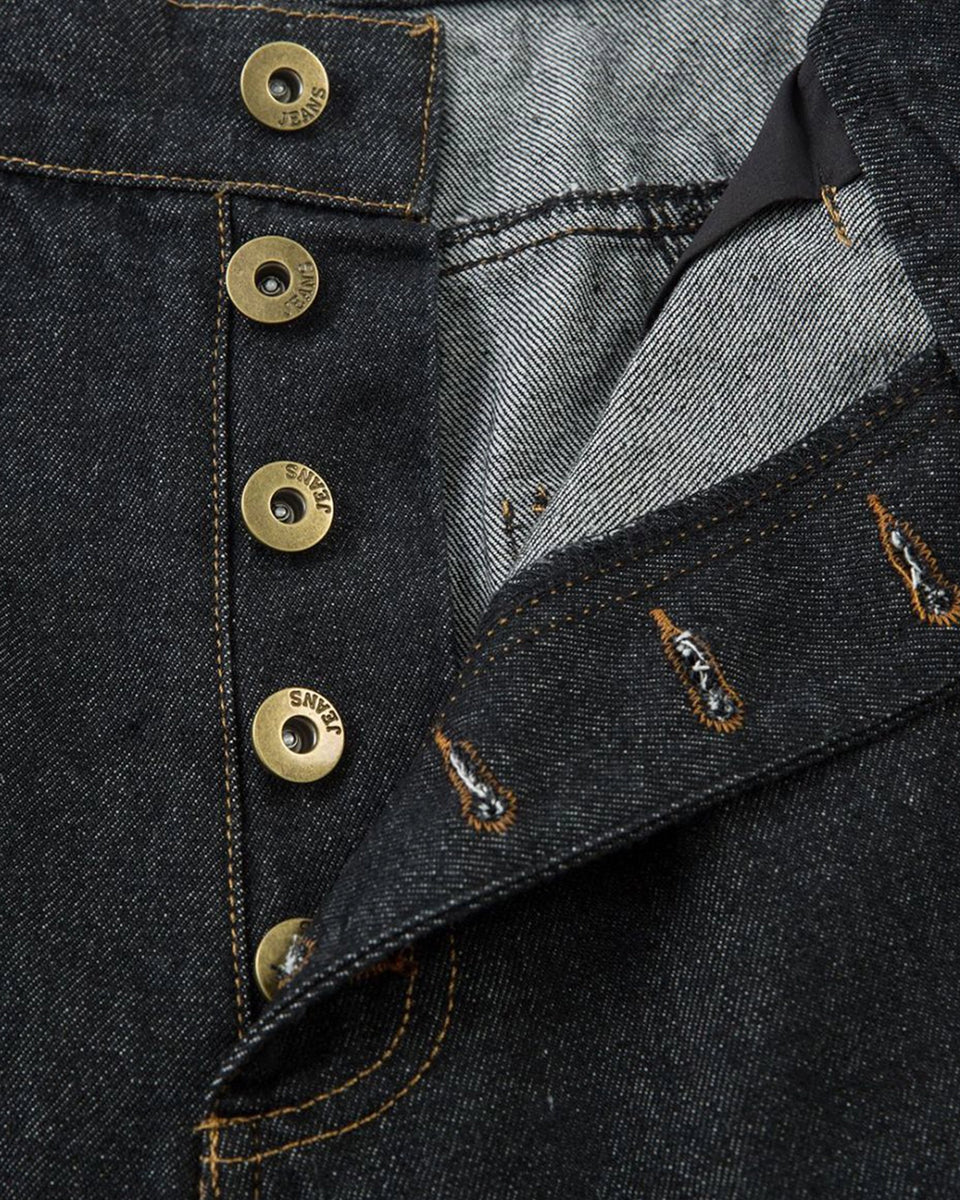 STITCH BLACK BAGGY JEANS