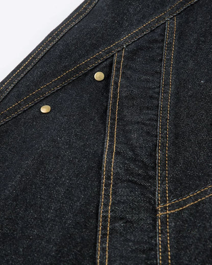 STITCH BLACK BAGGY JEANS