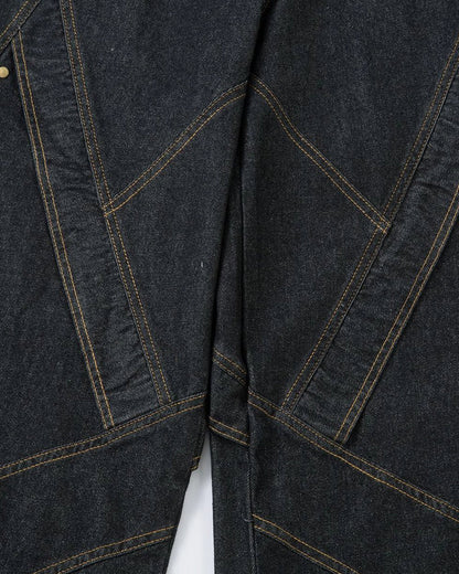 STITCH BLACK BAGGY JEANS