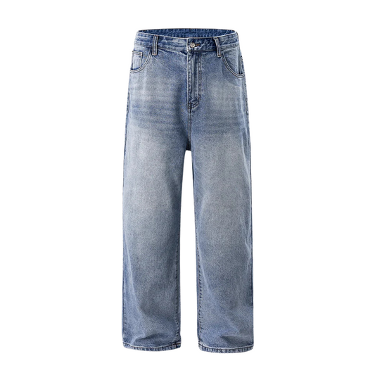 STRAIGHT BLUE BAGGY JEANS