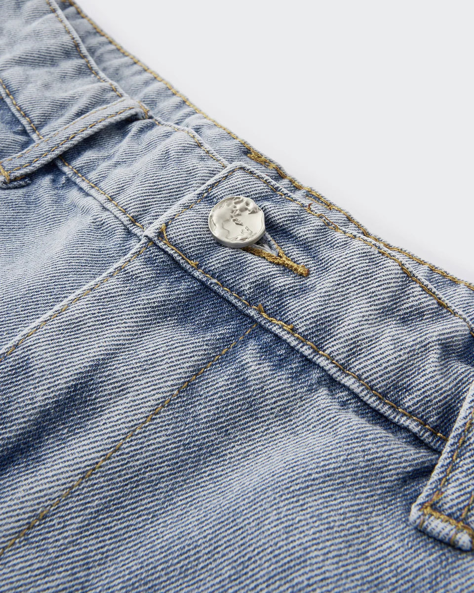 STRAIGHT BLUE BAGGY JEANS