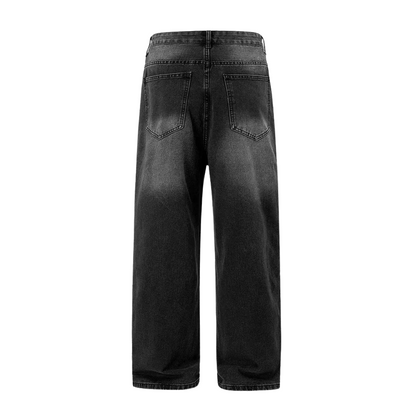 STRAIGHT BLACK BAGGY JEANS