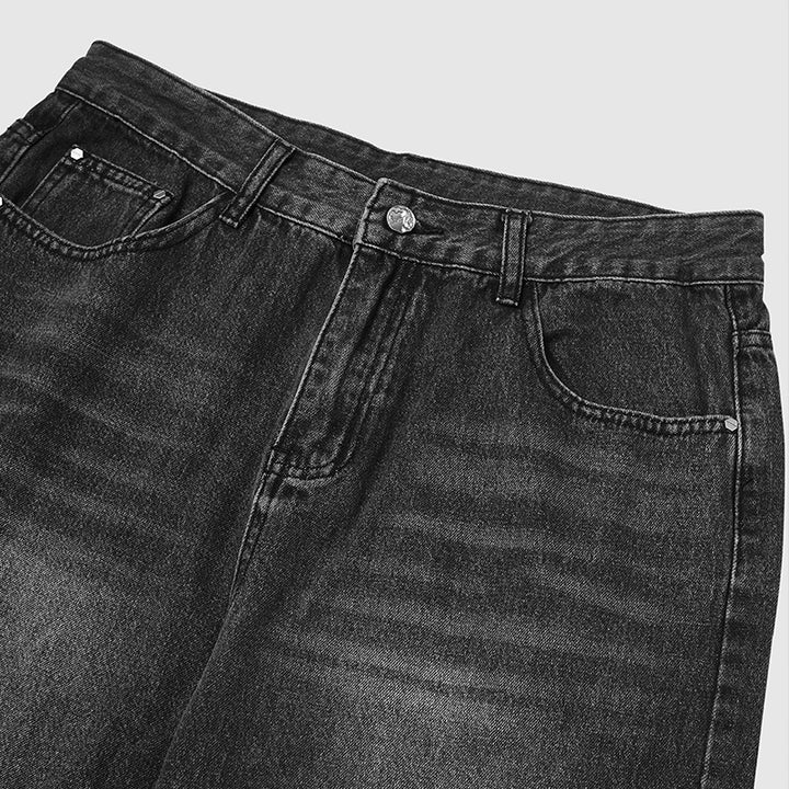 STRAIGHT BLACK BAGGY JEANS