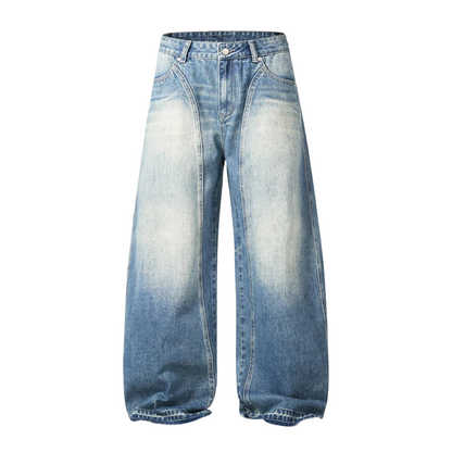 STRIPE BLUE BAGGY JEANS