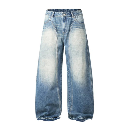 STRIPE BLUE BAGGY JEANS
