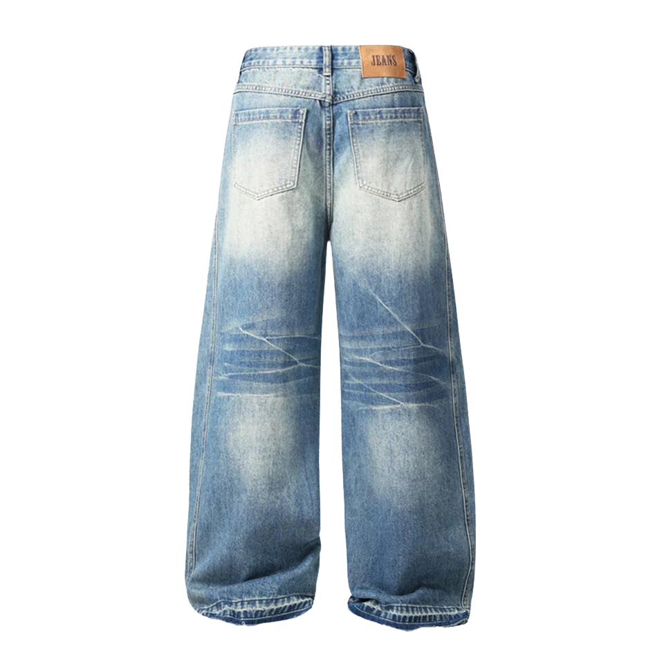 STRIPE BLUE BAGGY JEANS