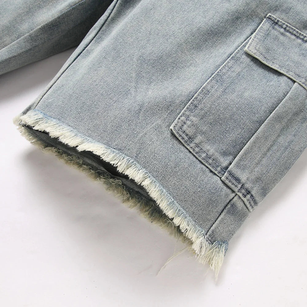 Ripped Grey Shorts Jeans