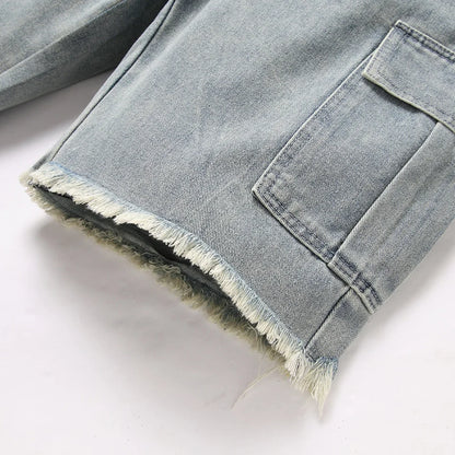 Ripped Grey Shorts Jeans