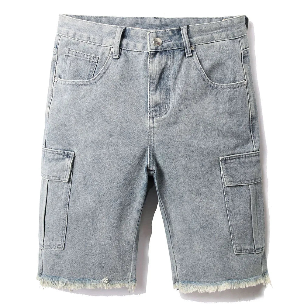 Ripped Grey Shorts Jeans