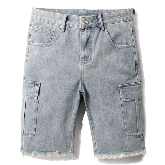 Ripped Grey Shorts Jeans