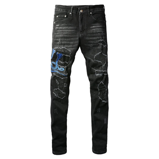 Blue Snake Jeans