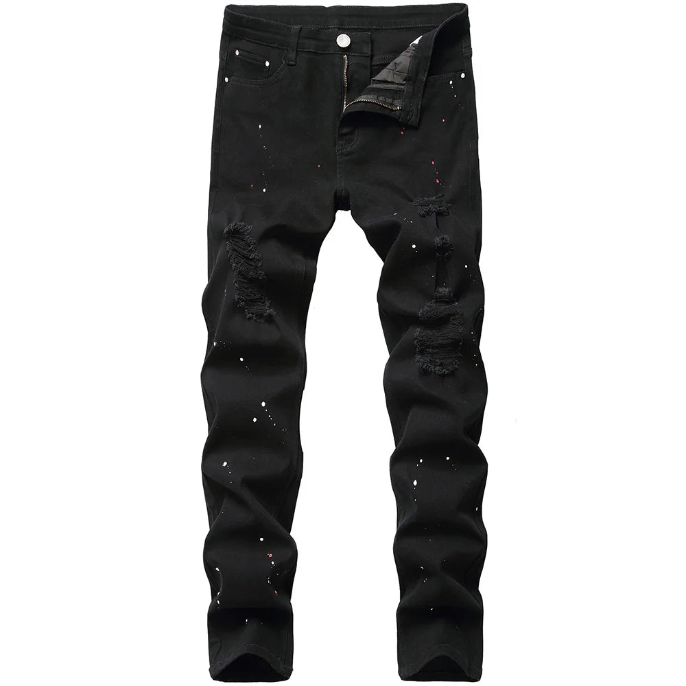 Black Painted Jeans