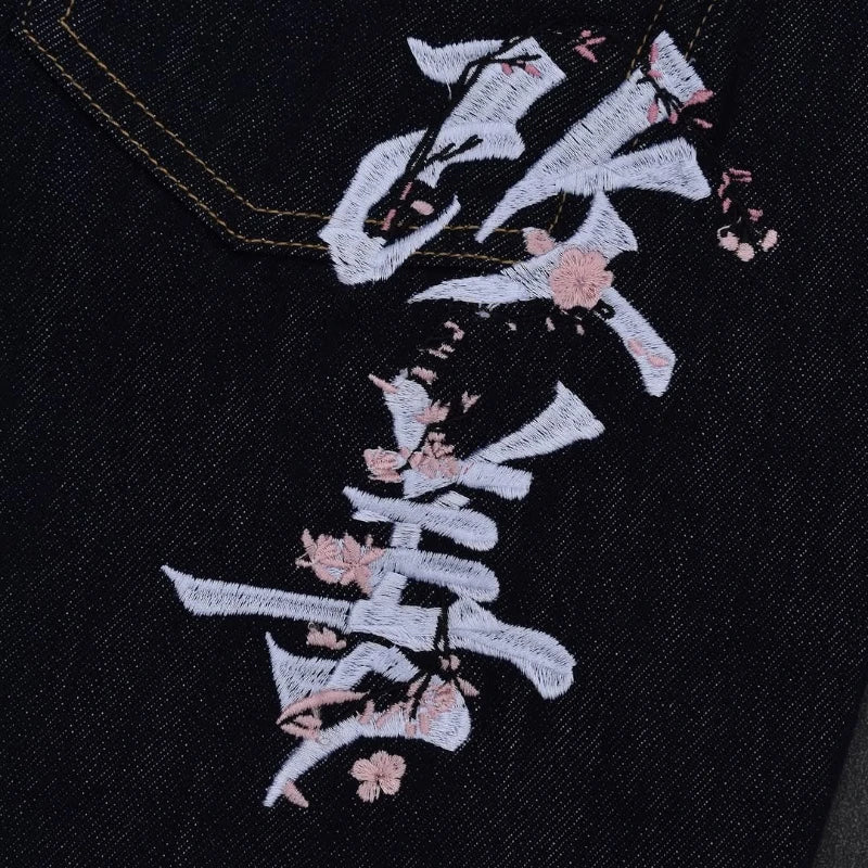 Japanese Flower Baggy Jeans