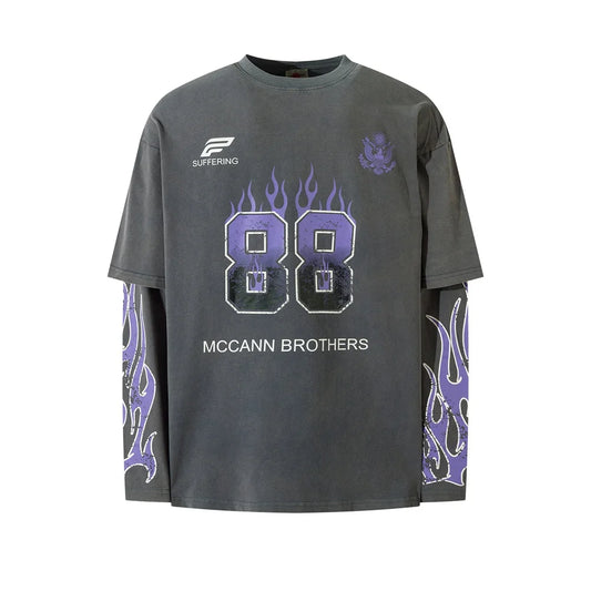 Purple Flames Long Sleeve