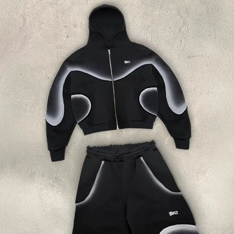 Black Wave Fading Hoodie