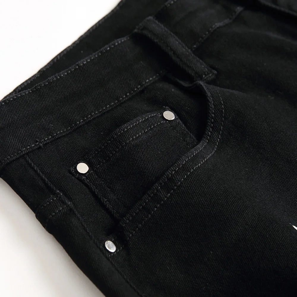 Black Painted Jeans
