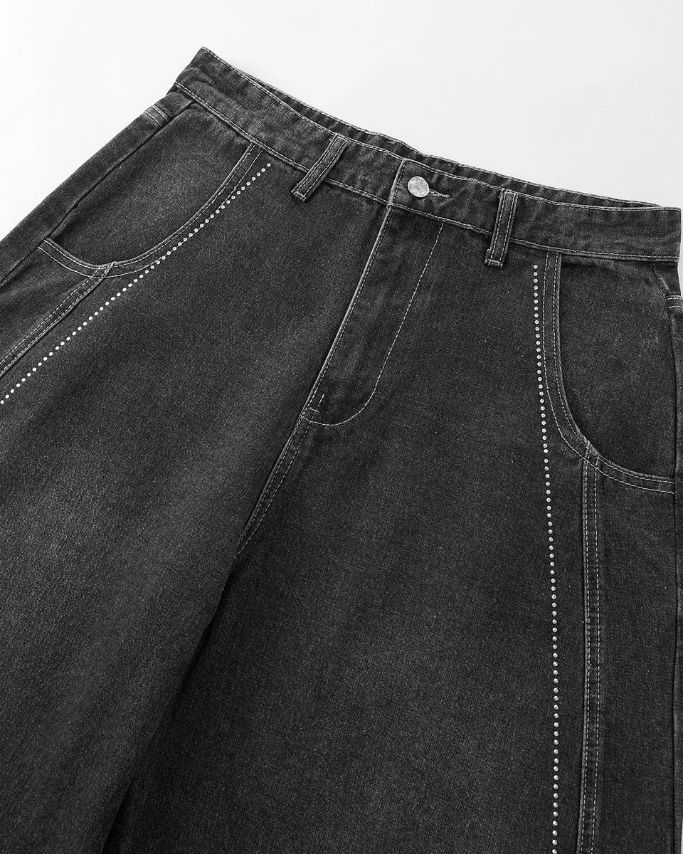 Single Rinestone Stripes Jeans
