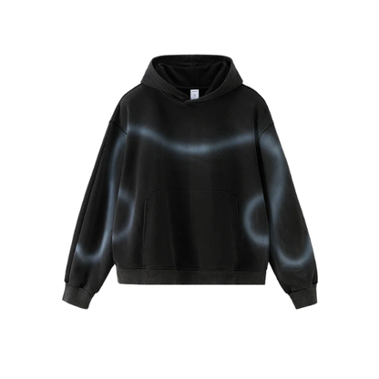 Spray Waves Black Hoodie