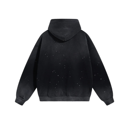 Stained Washed Black Hoodie