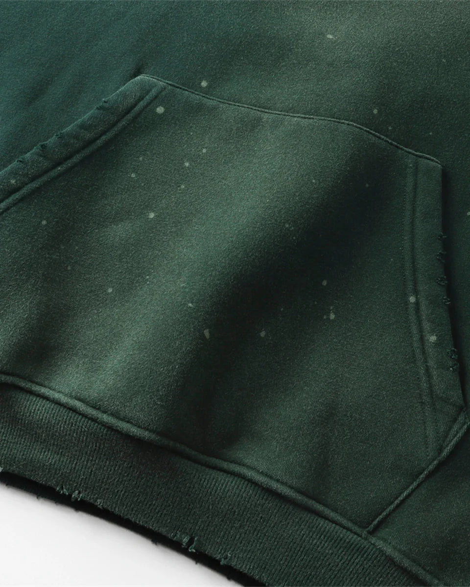 Stained Washed Green Hoodie