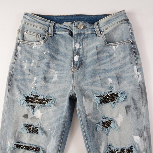 Stained Light Jeans