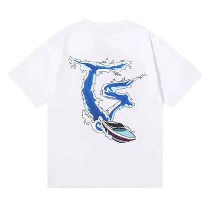 TRAPSTAR SHIRT - SAILING BOAT WHITE